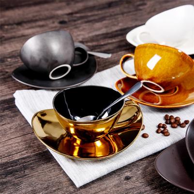 セラミック セット 個性 カップ＆ソーサー コーヒーカップ 洗練された エレガントの商品画像
