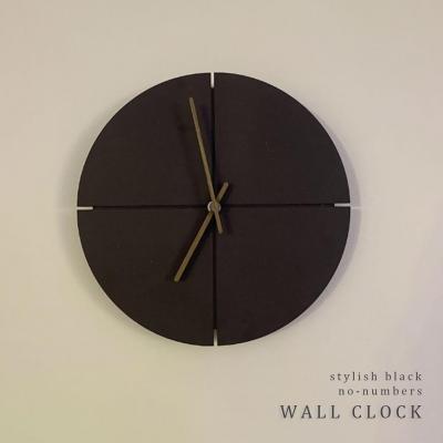 壁掛け時計 ブラック 数字なしの商品画像