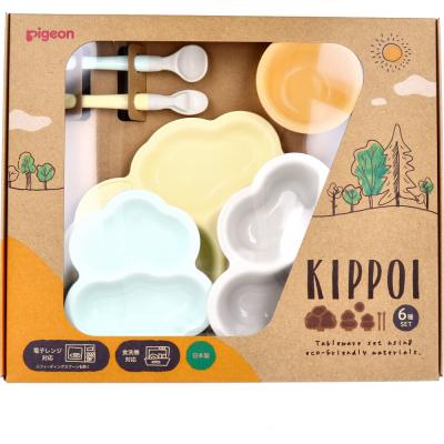ピジョン KIPPOI(キッポイ) ベビー食器セット クリームイエロー＆ミントグリーンの商品画像